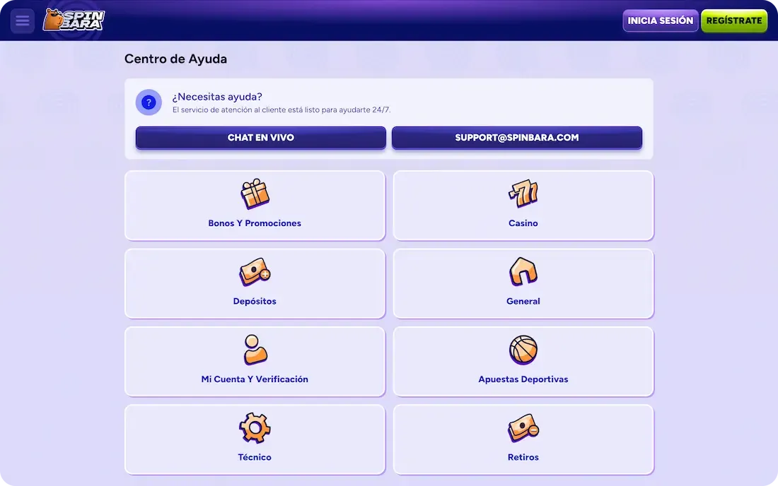 ayuda del casino spinbara