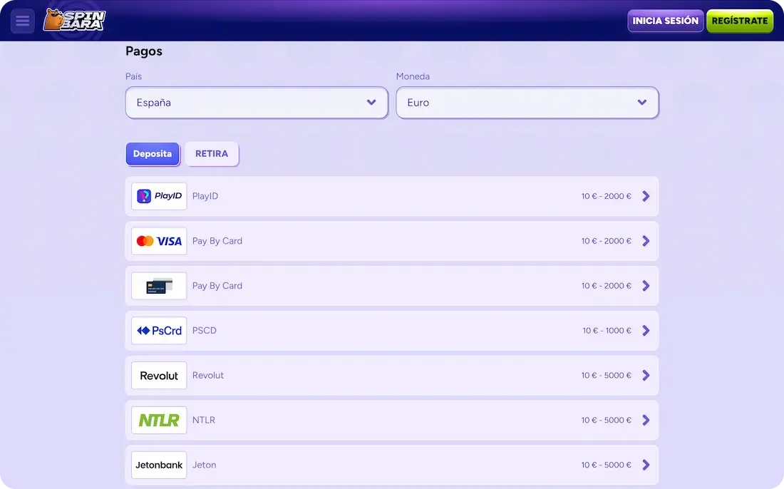 pagos del casino spinbara