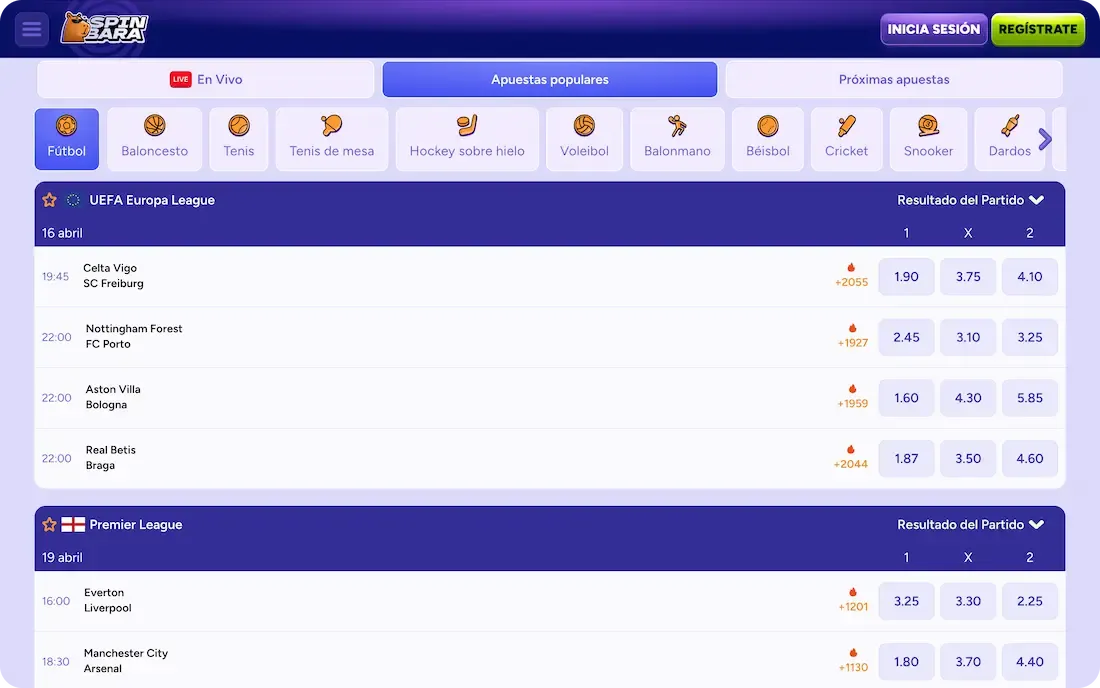 deportes del casino spinbara